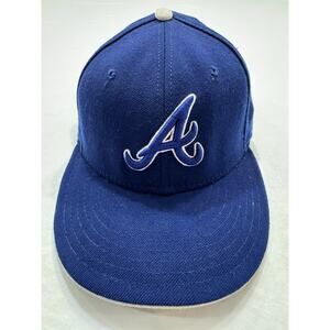 Vintage Atlanta Braves Wool New Era Hat Cap USA Made Fitted 7 1/4 MLB 59Fifty